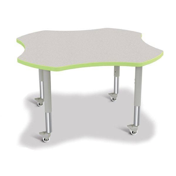 Berries Four Leaf Activity Table, Mobile, Freckled Gray/Key Lime/Gray